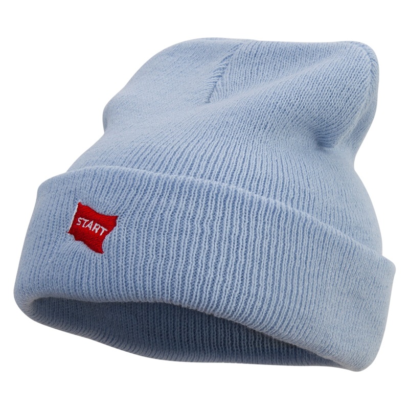 Red Start Flag Embroidered Super Stretch Knit Watch Cap Beanie Columbia Blue One Size