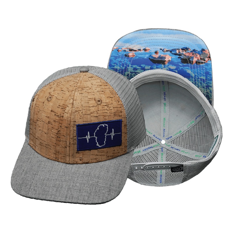 Tahoe Hat – Baseball Hat Fit – Cork – Heather Gray / Gray – Trucker Mesh