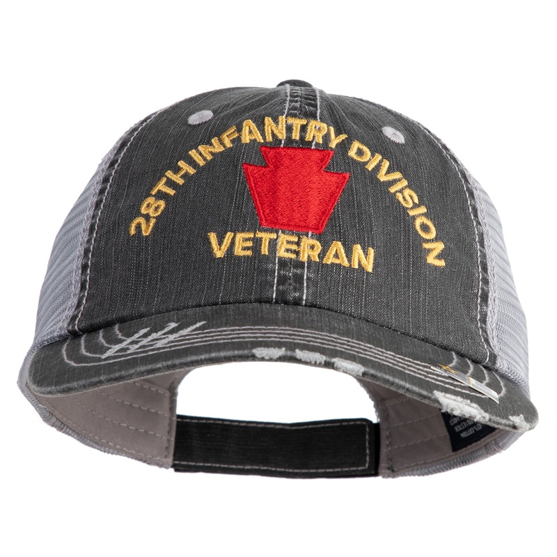 U.S. Army 28th Infantry Division Embroidered Low Profile Special Cotton Mesh Cap Black One Size