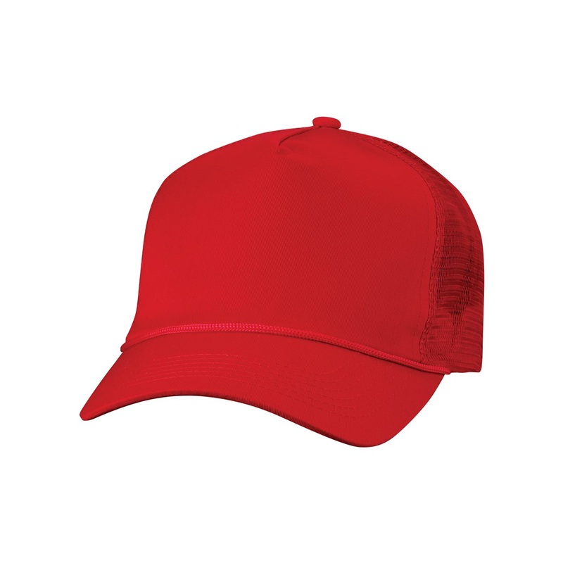 Valucap 8804H Five-Panel Trucker Cap Mesh Back Hat Black