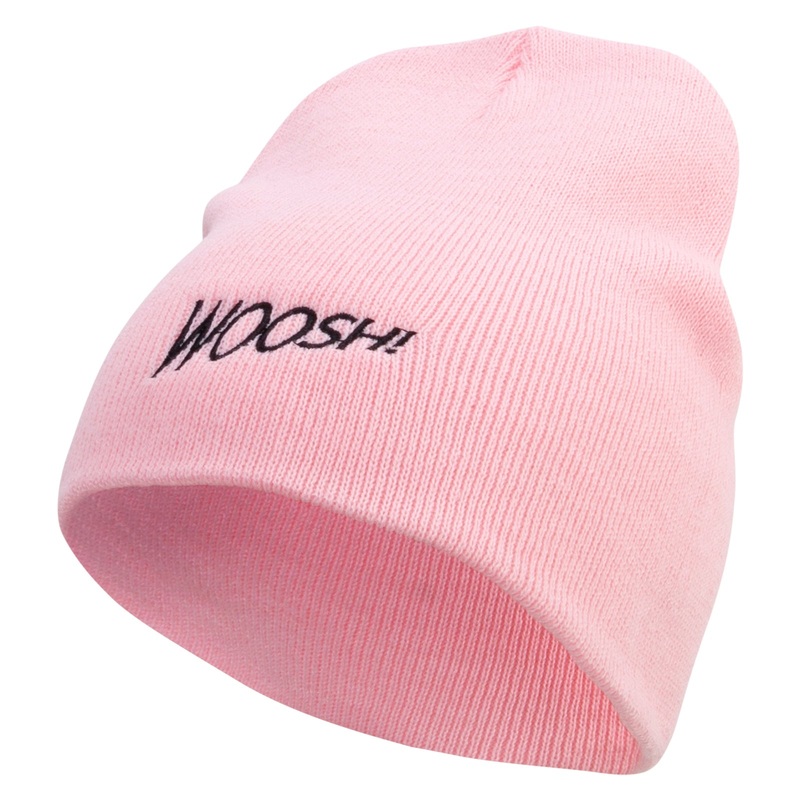 Woosh Embroidered Short Beanie Pink One Size