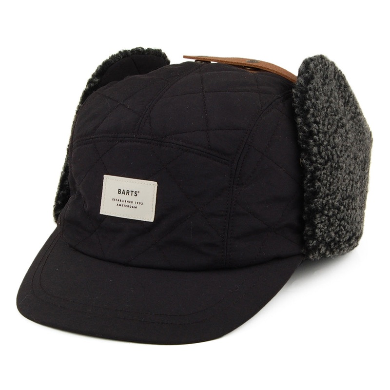 Barts Hats Aspen Baseball Cap With Earflaps – Black Adjustable