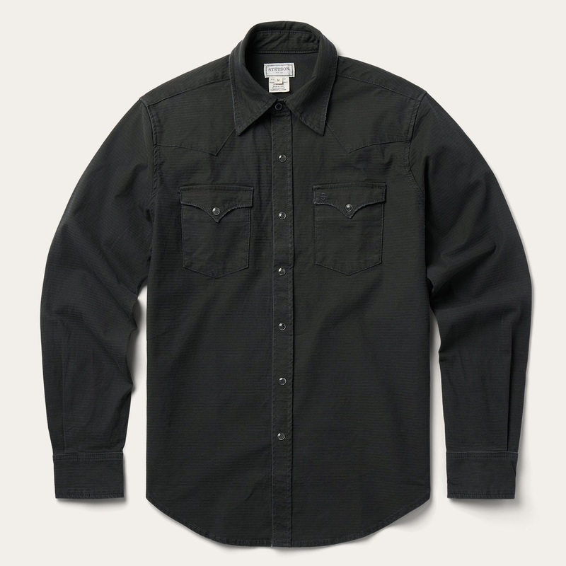 Charcoal Corded Denim Shirt Grey S