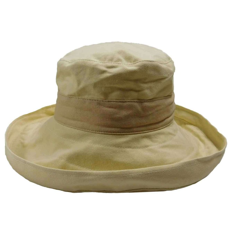 Cotton Breton Hat with Contrast Band Cream