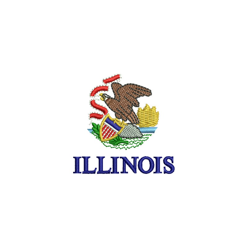 Illinois State Flag Map Default Title One Size