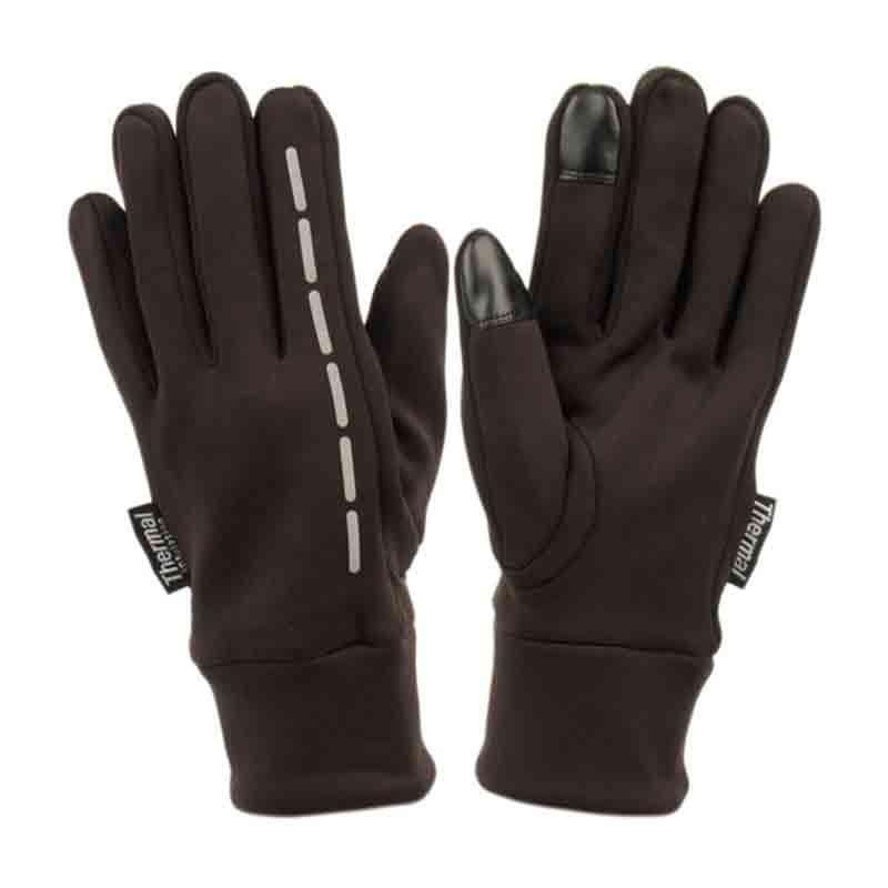 Ladies Stretch Woven Touch Screen Gloves Black