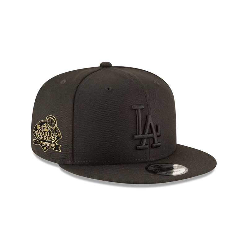 Los Angeles Dodgers World Series Champions Black on Black 9FIFTY Snapback Hat One Size