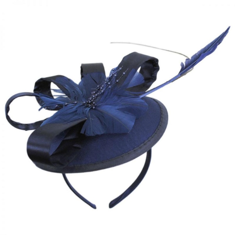 Marino Satin Bow Fascinator Hat NAVY ONE SIZE FITS MOST