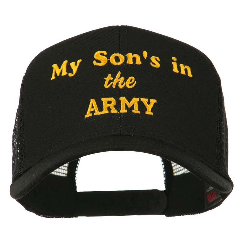 My Son is in the Army Embroidered Mesh Cap Black One Size