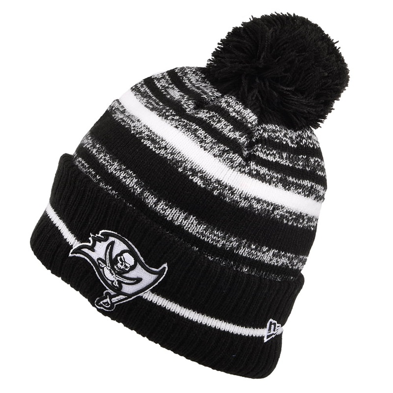 New Era Tampa Bay Buccaneers Bobble Hat – NFL Sport Knit – Black-White 1-Size