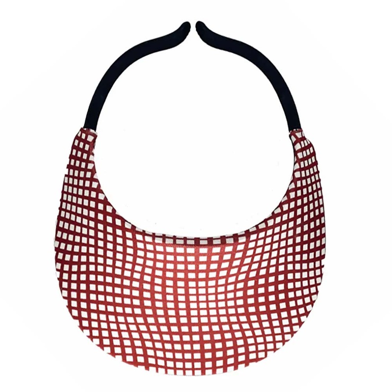No Headache Originals Round Brim Clip On Sun Visor Wavy Pattern Magenta Wavy