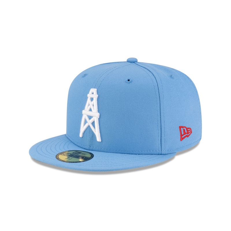 Oilers Basic Sky Blue 59FIFTY Fitted Hat 6 7/8