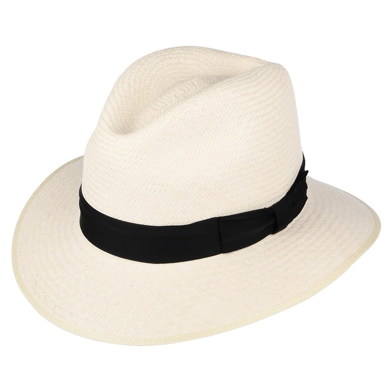 Olney Hats Safari Panama Fedora with Black Band – Bleach 55
