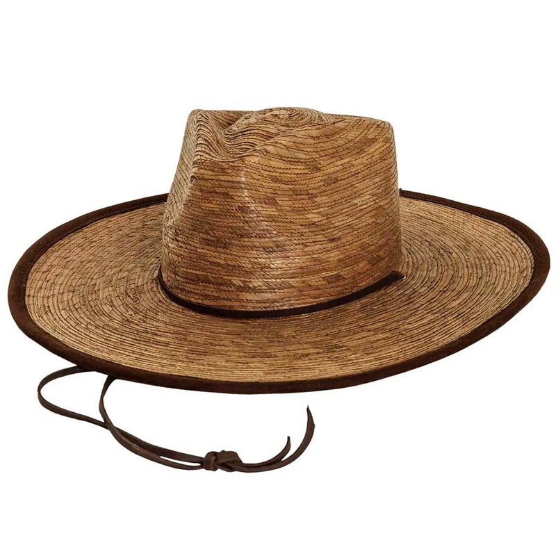 Otto | Mens Wide Brim Palm Leaf Sun Hat Cocoa OS
