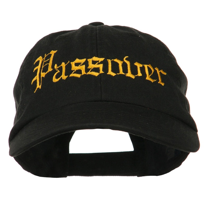 Passover Embroidered Washed Cap Black One Size