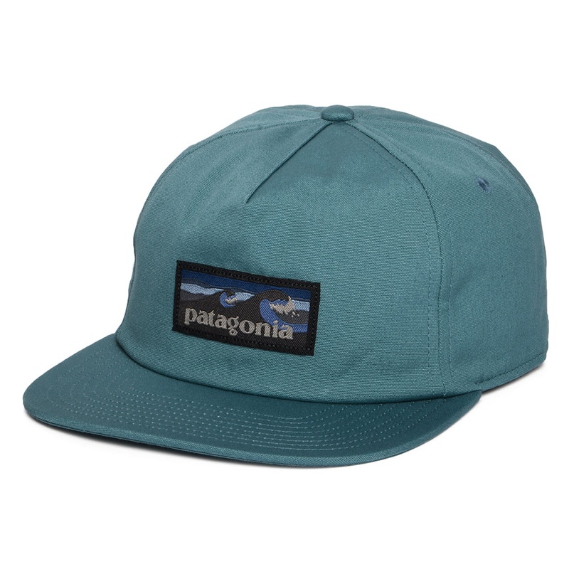 Patagonia Hats Boardshort Label Funfarer Organic Cotton Baseball Cap – Dark Teal Adjustable