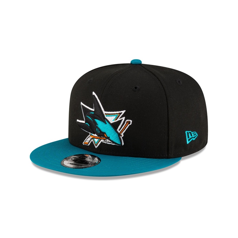 San Jose Sharks Black 9FIFTY Snapback Hat One Size