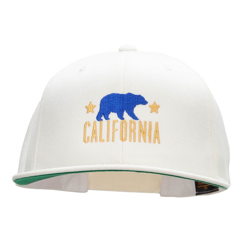 The California Bear Embroidered Wool Blend Prostyle Snapback Natural One Size
