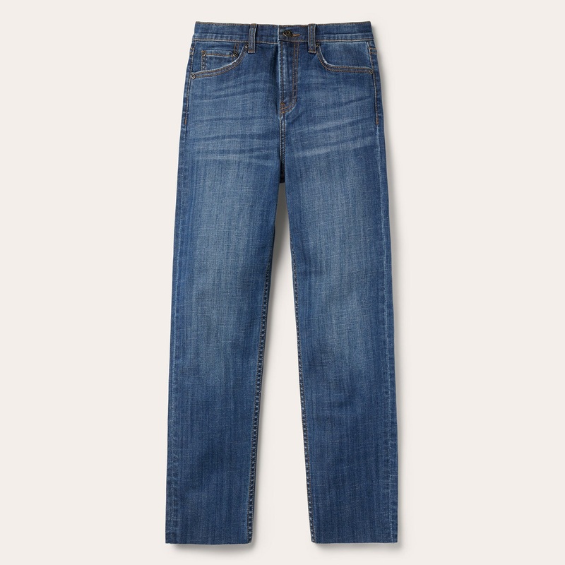 915 High Rise Straight Fit Crop Jeans Blue 00 R
