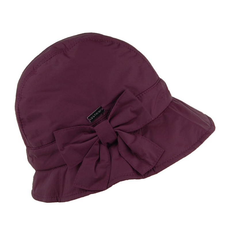 Betmar Hats Maggie Water Repellent Packable Cloche – Plum 1-Size