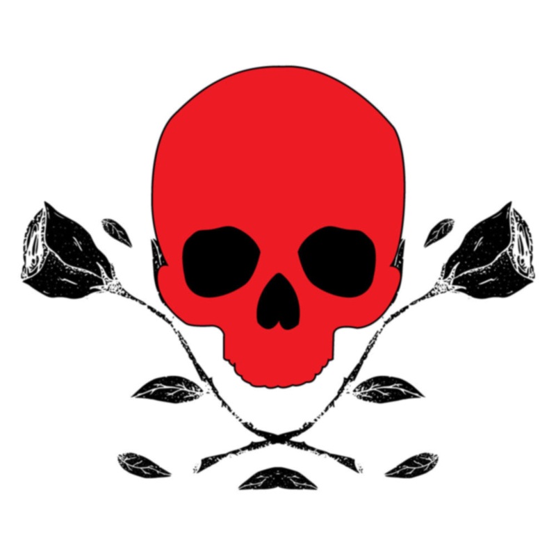 Black Red Skull and Dead Roses Default Title One Size