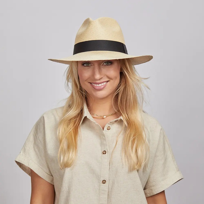 Caracas | Womens Panama Hat Fedora Natural SM