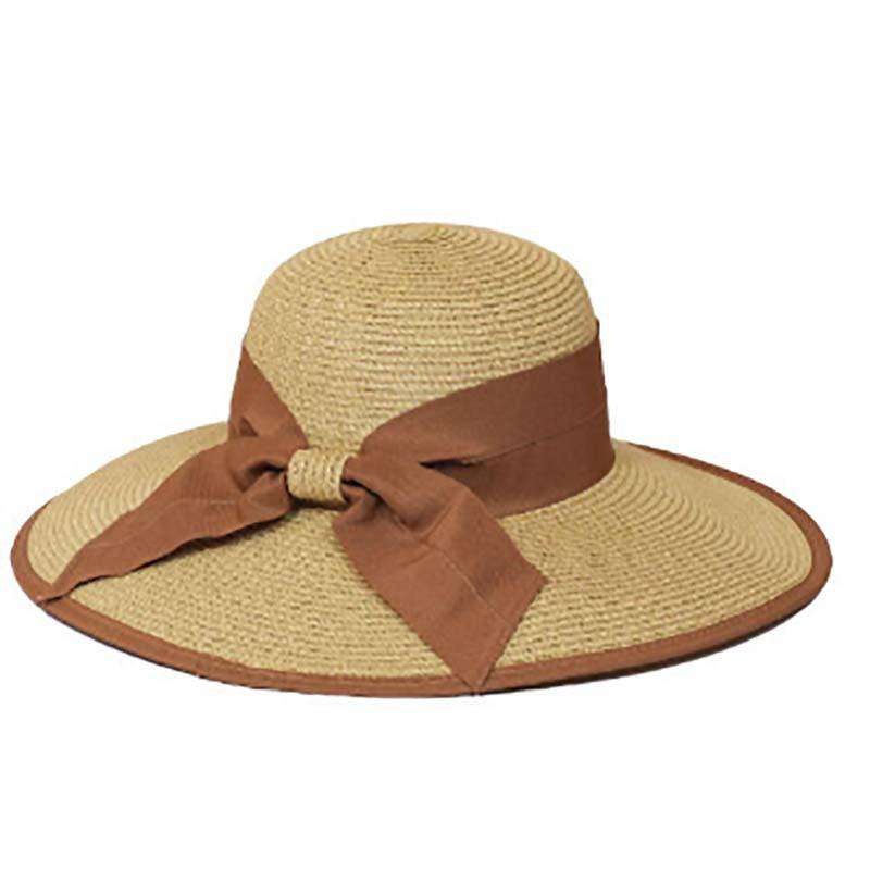 Double Ribbon Bow Summer Hat Brown