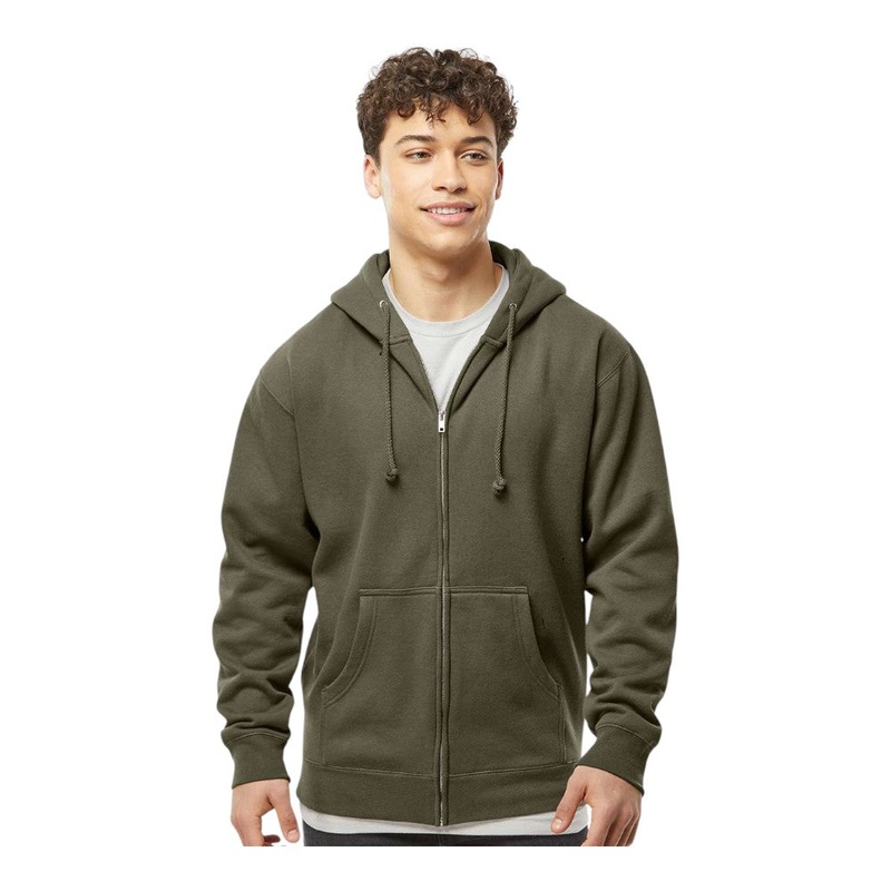 Independent Trading Co IND4000Z Unisex Heavyweight Full-Zip Hooded Sweatshirt Black XS