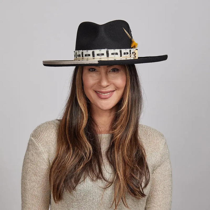 Lounge | Womens Black Pencil Rim Felt Hat Black SM