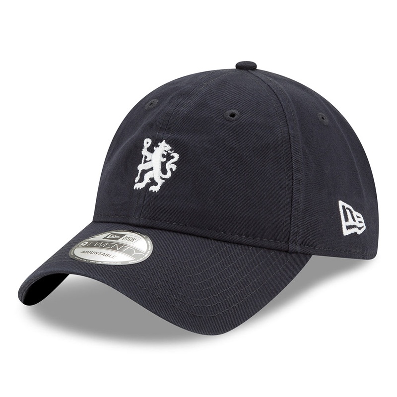 New Era 9TWENTY Chelsea FC Baseball Cap – Embroidered Lion Crest – Navy-White Adjustable