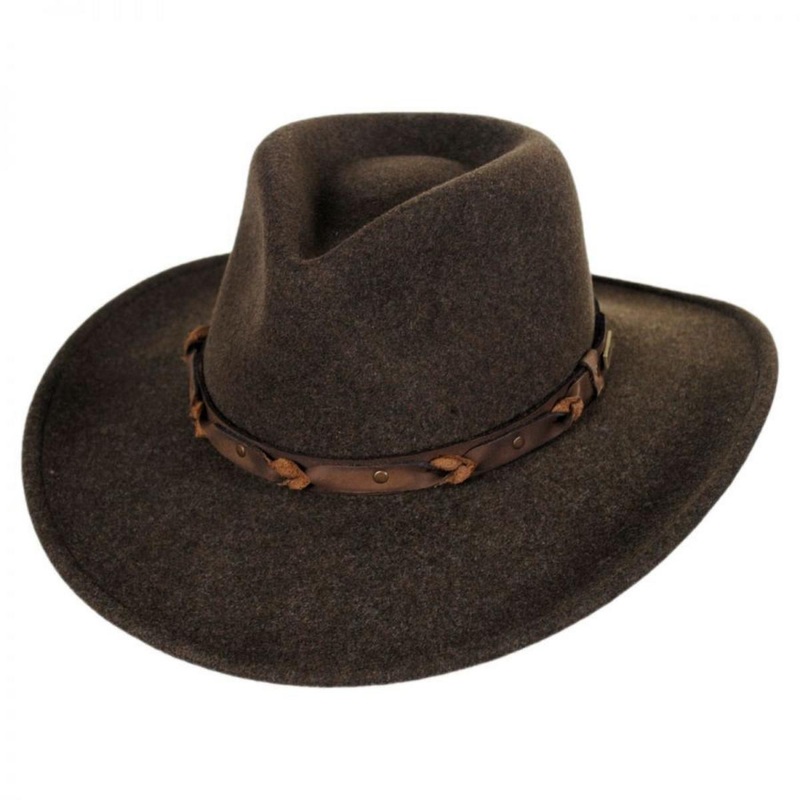 Palisade Crushable Wool LiteFelt Western Hat OLIVE MIX XS