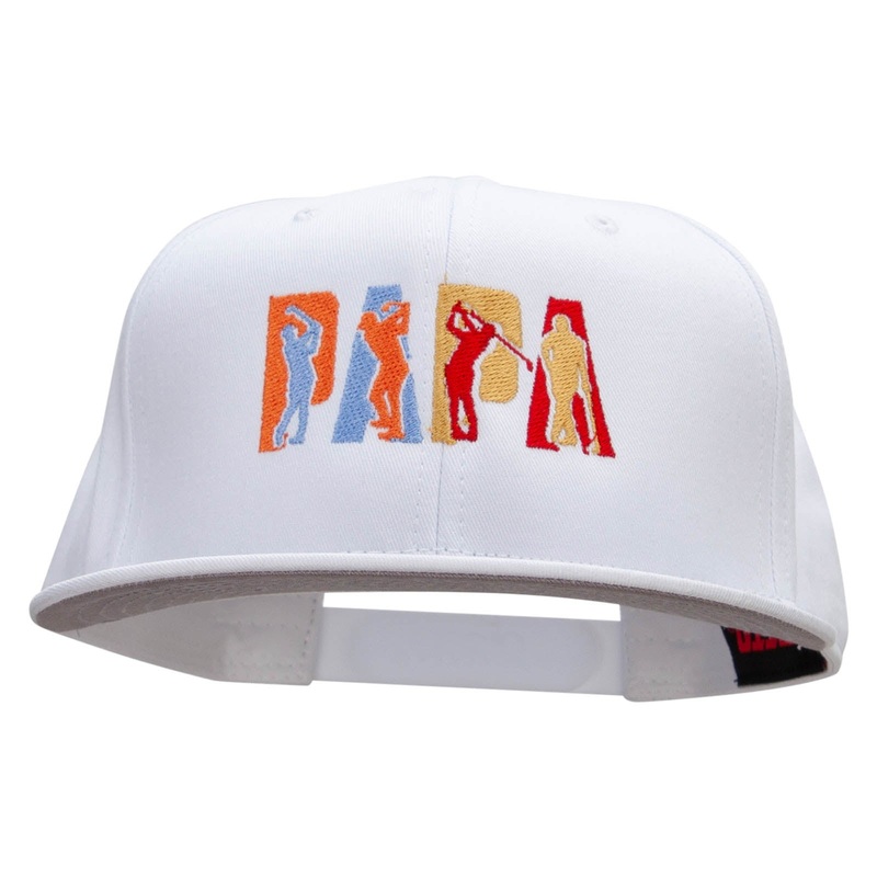 Papa Golf Embroidered Prostyle Snapback White One Size