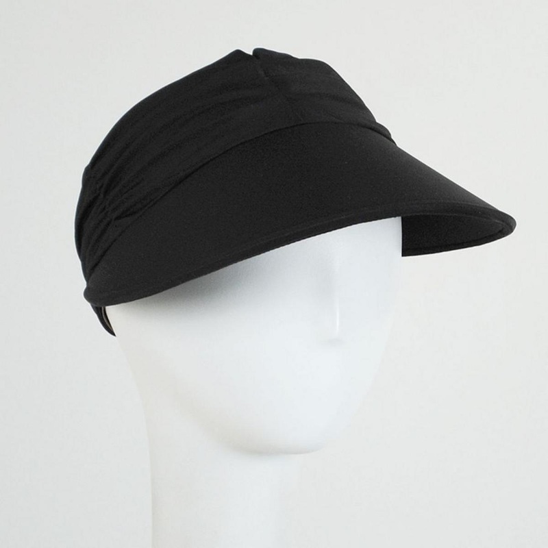 Ruched Crown Swim Visor BLACK ONE SIZE FITS MOST