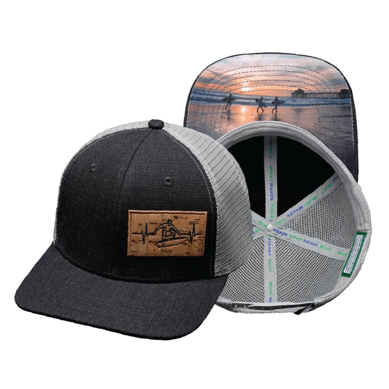 Surf Hat – Baseball Hat Fit – Charcoal / Gray – Trucker Mesh