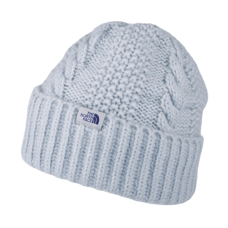 The North Face Hats Womens Oh Mega Cable Knit Cuffed Beanie Hat – Periwinkle 1-Size