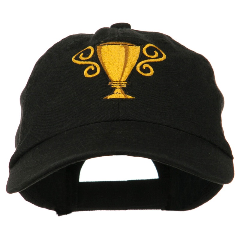 Trophy Cup Embroidered Low Profile Washed Cap Black One Size