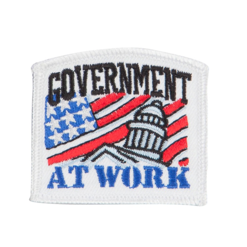 USA Government Embroidered Patch White Black One Size
