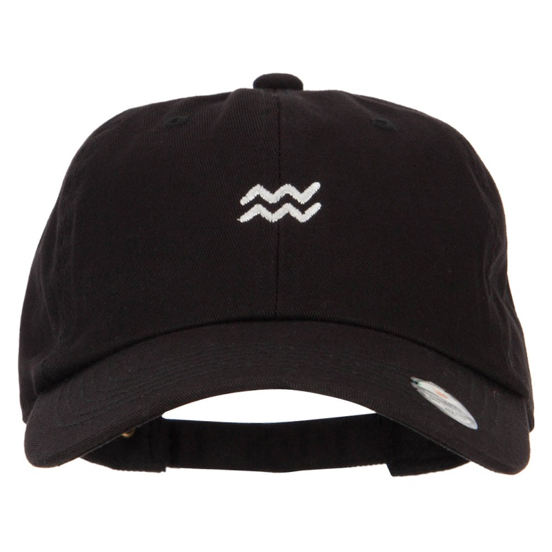 Aquarius Zodiac Sign Embroidered Unstructured Cap Black One Size