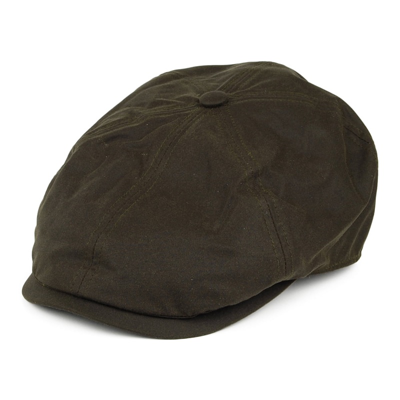 Barbour Hats Portland Waxed Cotton Newsboy Cap – Olive S