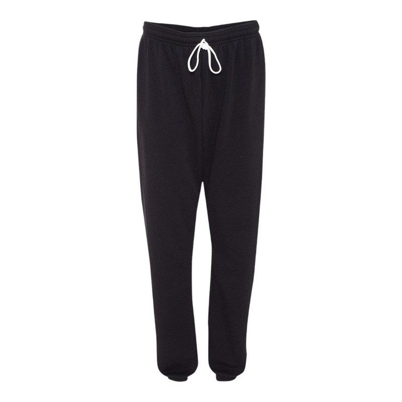 BELLA+CANVAS 3737 Unisex Sponge Fleece Long Scrunch Pants Black XS