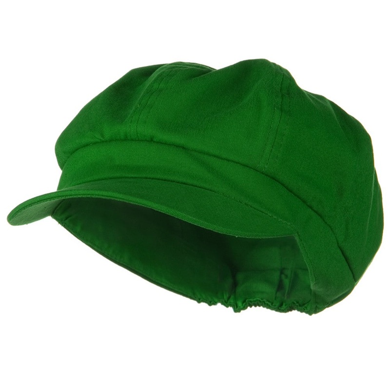 Cotton Elastic Newsboy Youth Cap Lime One Size