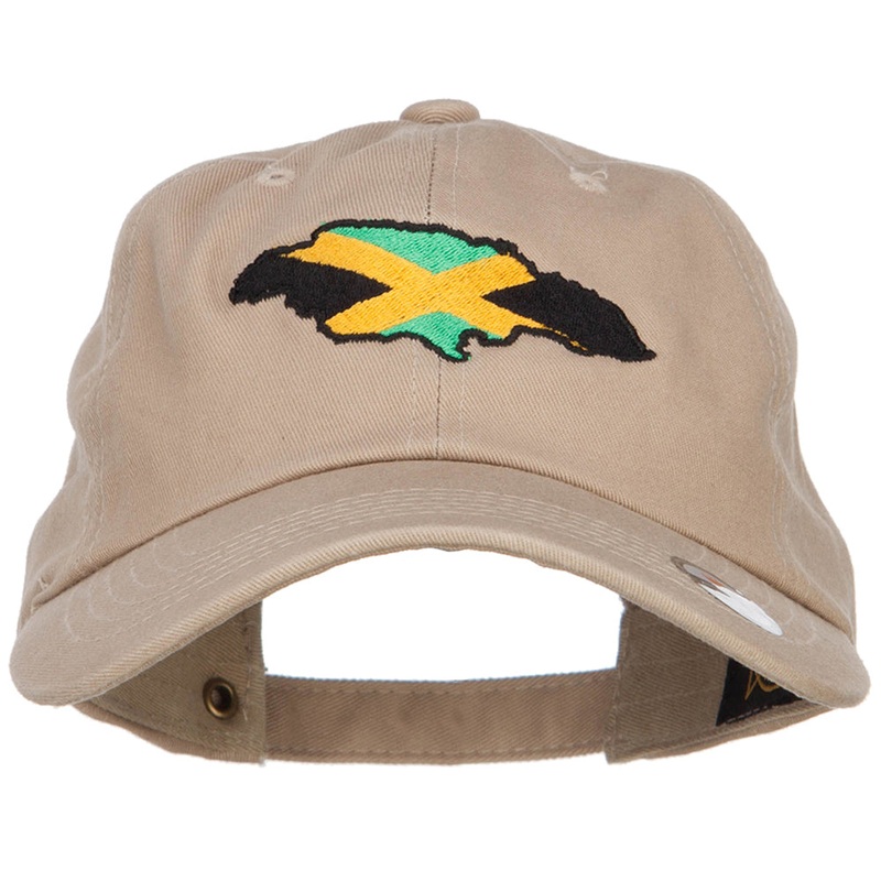 Jamaica Flag Map Embroidered Unstructured Cap Khaki One Size