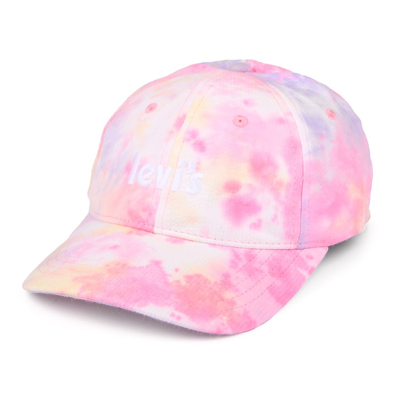 Levi’s Hats Womens Poster Logo Tie Dye Baseball Cap Flexfit – Multi-Coloured Adjustable
