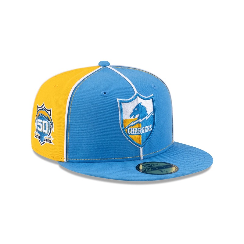 Los Angeles Chargers Two-Tone Pinwheel 59FIFTY Fitted Hat 7