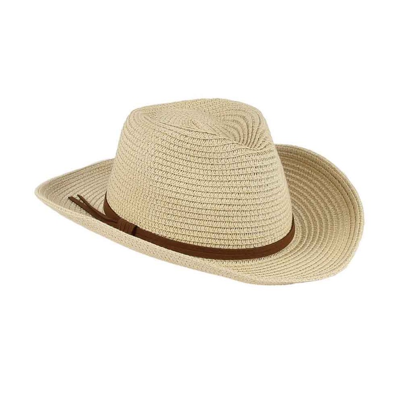 Petite Cowboy Hat with Faux Suede Band – Jeanne Simmons Hats Beige XXS (52 cm)