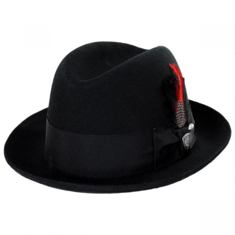 Randall Wool Felt Fedora Hat BLACK 6 7/8