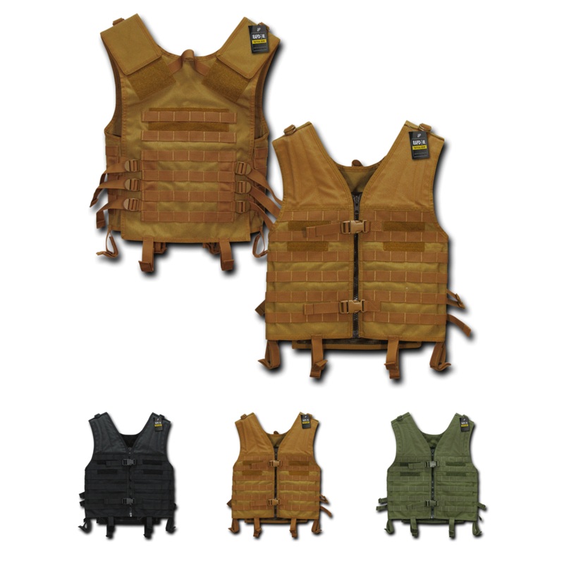 RapDom Tactical Modular Style Vest, Molle, Combat Gear Carrier – T201 Black
