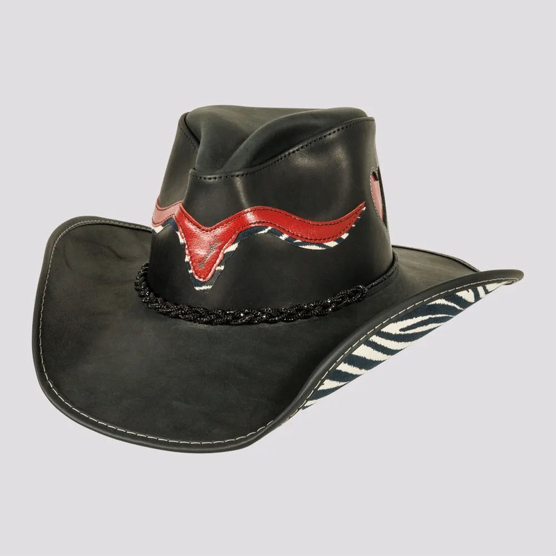 Wild Thing | Womens Black Genuine Leather Cowgirl Hat Black MD