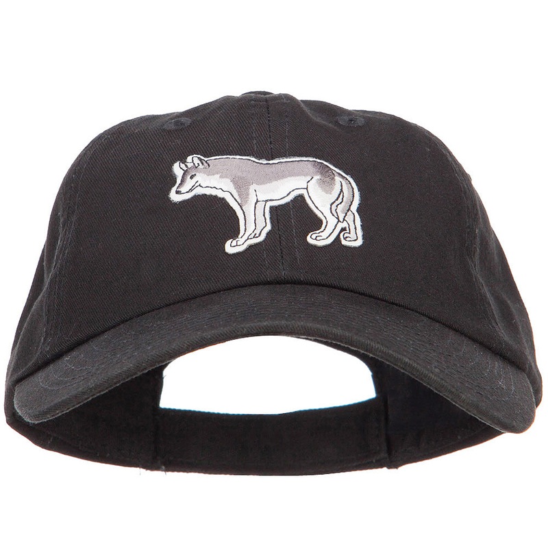 Wolf Wild Animal Patched Low Profile Cotton Cap Black One Size