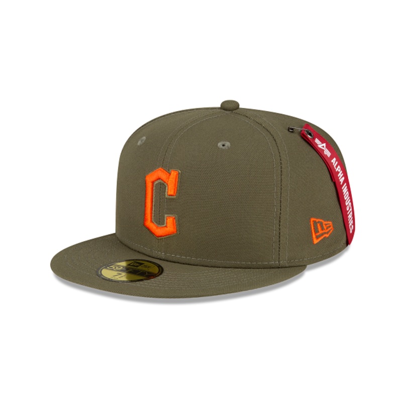 Alpha Industries X Cleveland Guardians Green 59FIFTY Fitted Hat 7